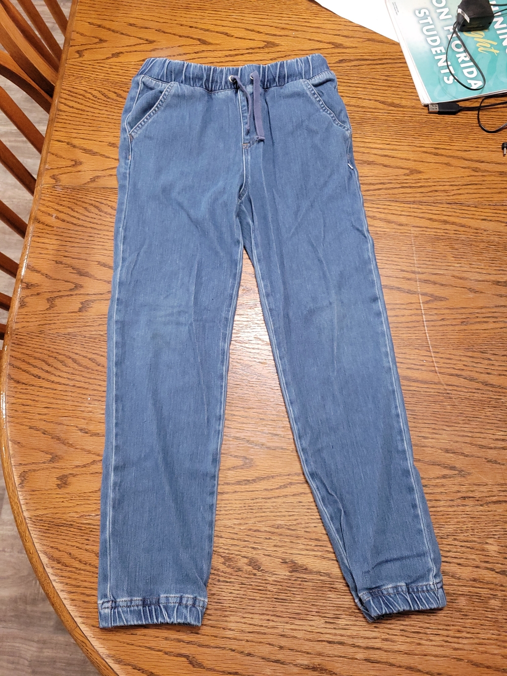 Little Miss Light Blue Denim Joggers